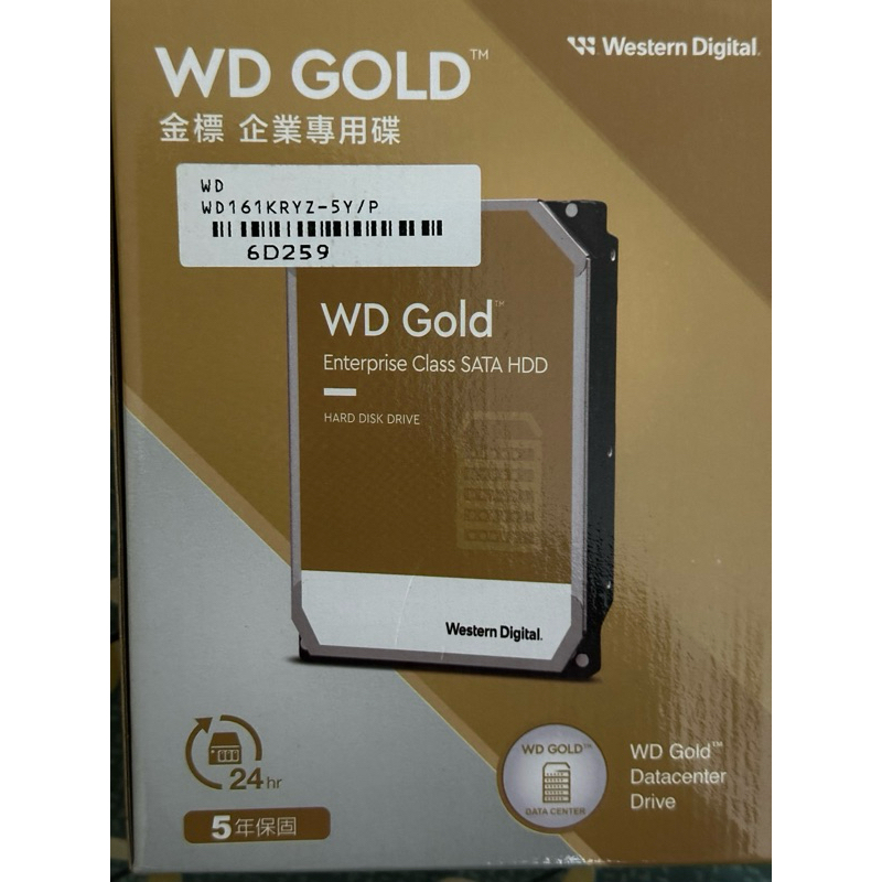 台灣公司貨 WD 金標 GOLD 16TB  WD161KRYZ  硬碟 HDD 7200轉 512MB 3.5吋 5Y