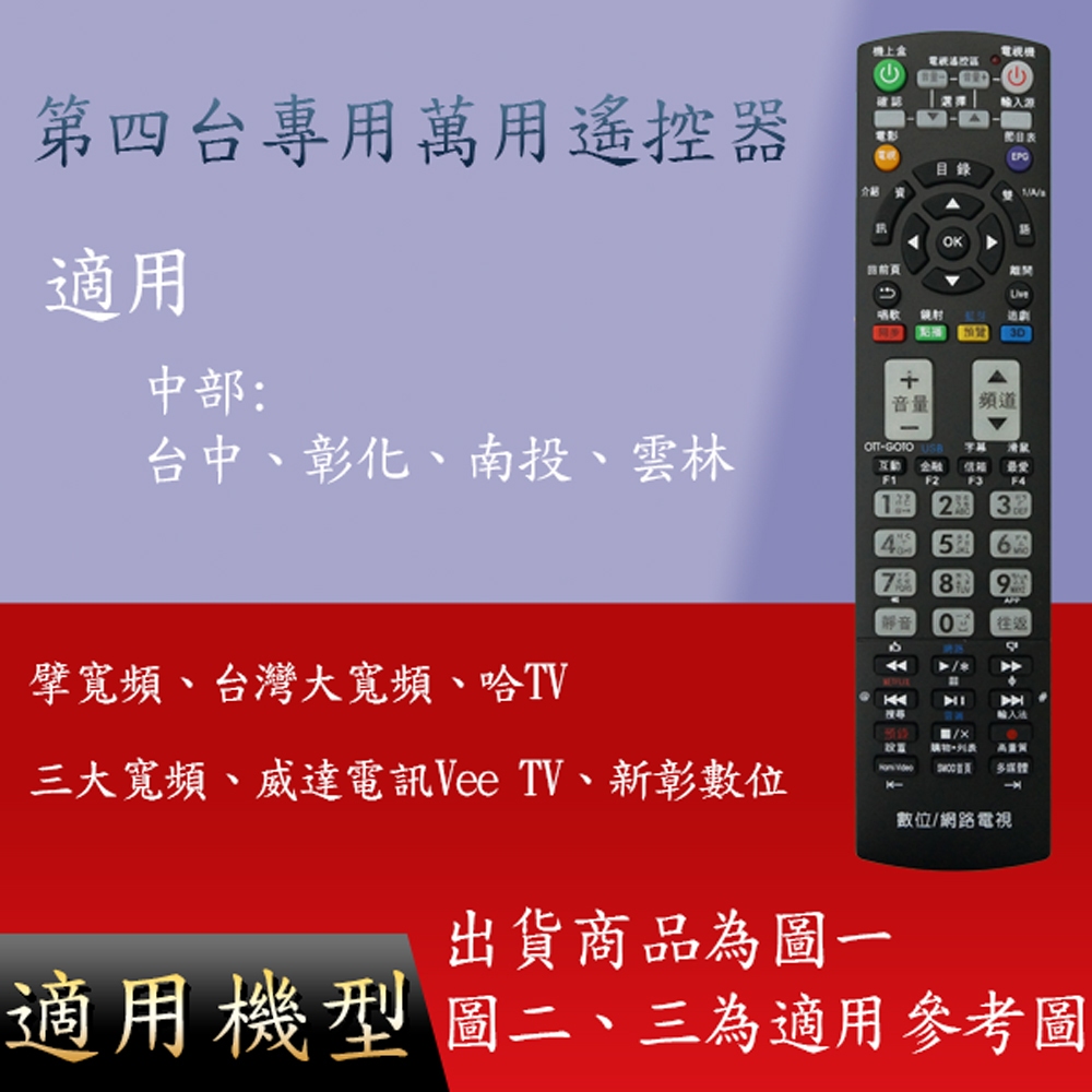 機上盒遙控適用_凱擘寬頻、台灣大寬頻、哈TV、三大寬頻、威達電訊Vee TV、新彰數位、RC100、CR-5000