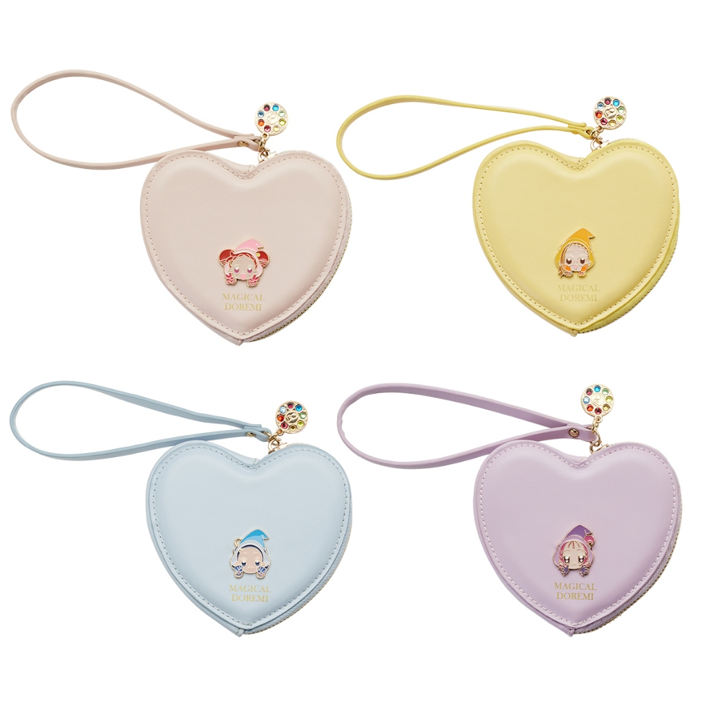 【Grace Gift】小魔女DoReMi-春風DoReMi/羽月/小愛/音符愛心型拉鍊零錢包