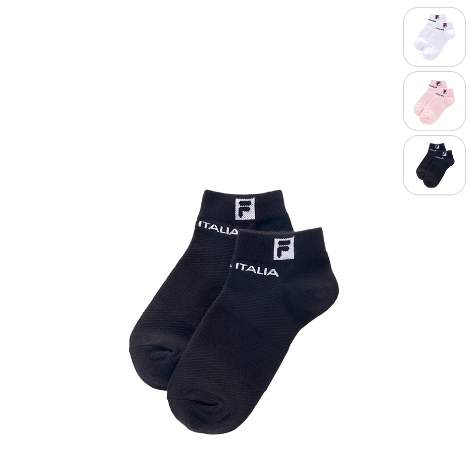 【FILA】基本款棉質踝襪-黑 SCX-5001-BK