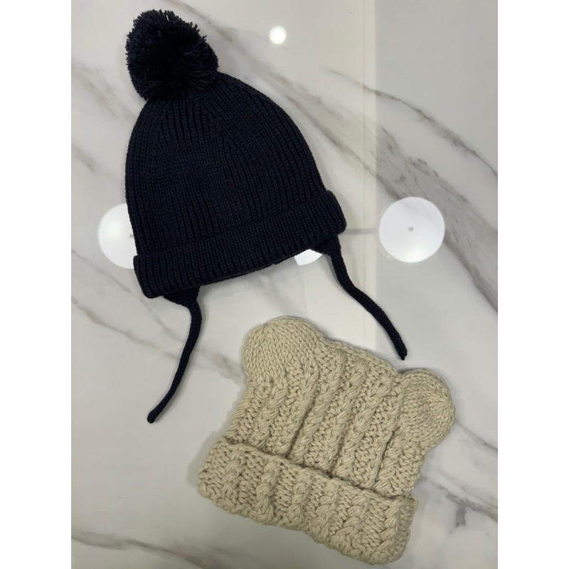 Zara冬季圓毛球￼毛帽 熊耳朵造型帽