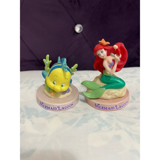 迪士尼Disney Ariel 小美人魚 比目魚 陶瓷擺件 擺飾 收藏品 二手無盒