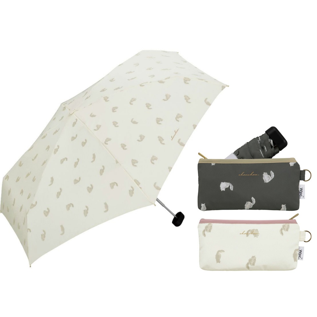 現貨 日本 正品 WPC. 貓咪 輕量 折疊傘 晴雨兩用 雨傘 陽傘 50cm 抗UV 抗紫外線 迷你傘 附收納包