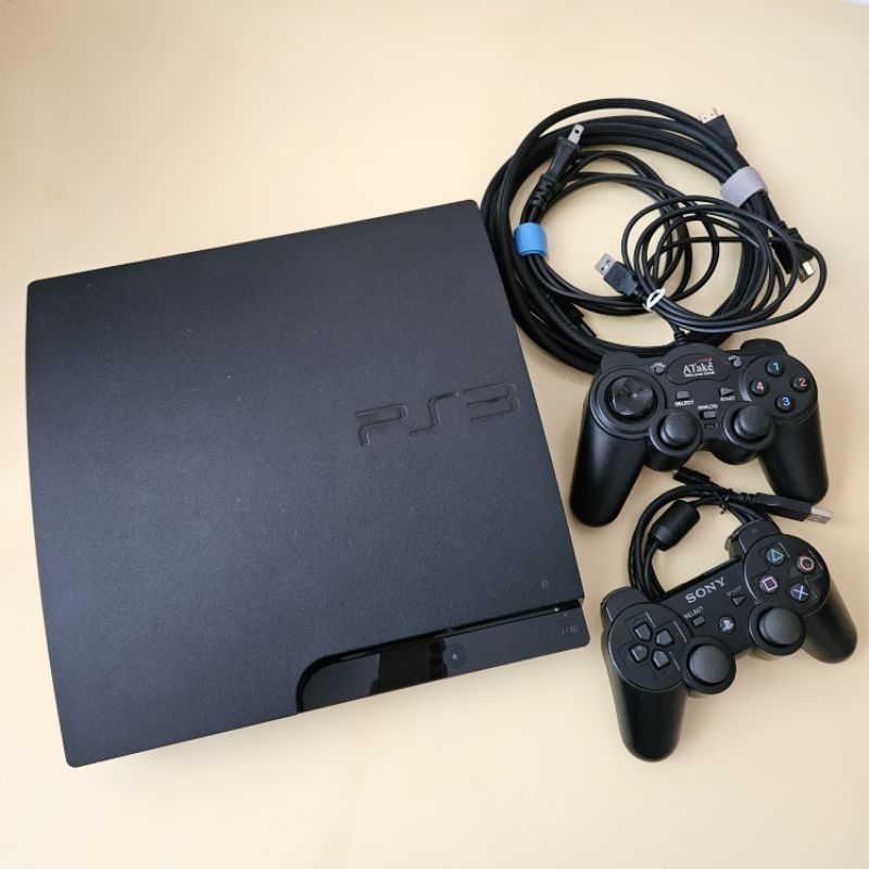 二手PS3 SONY PlayStiation 3電玩主機+搖桿×2 CECH-3007B 共3件