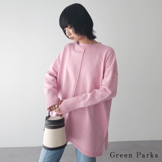 Green Parks 平紋針織車線落肩長版上衣(6A37L2G0300)