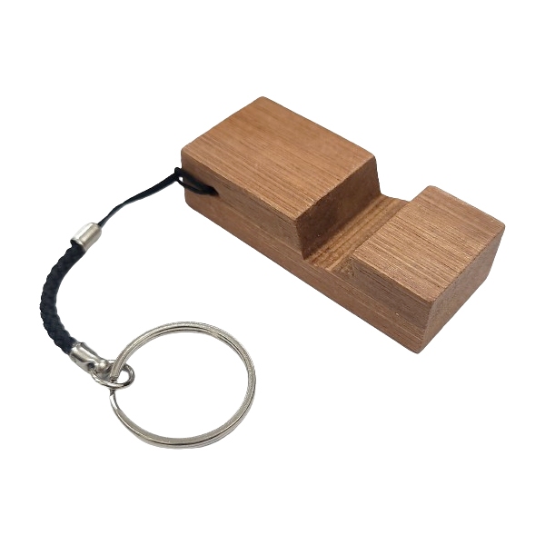 木製手機架鑰匙圈 手機支撐固定架 隨身手機座 懶人架手機架 客製化禮品專家6299