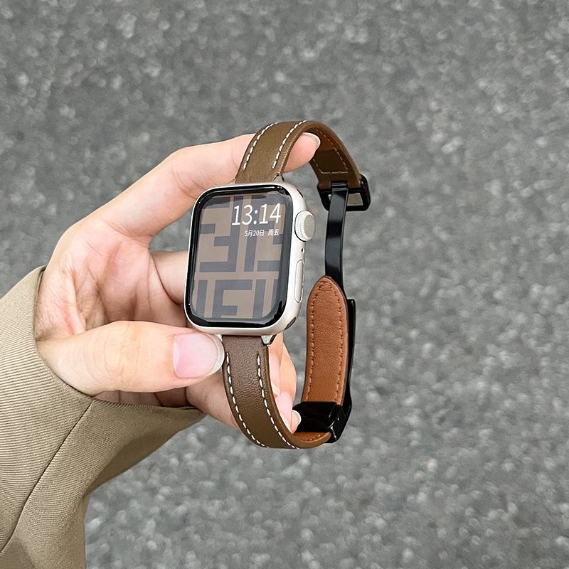 愛馬仕磁吸錶帶 適用於Apple Watch 9 錶帶 iwatch錶帶 SE 7 6 5 4 3 2 1 8代45mm