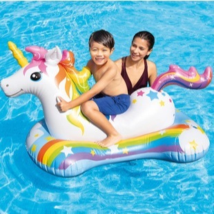 原廠INTEX 57552可愛獨角獸充氣坐騎游泳圈 兒童夏天玩水 游泳 玩水 戲水 可愛動物坐騎(免費檢修 瑕疵換新品)
