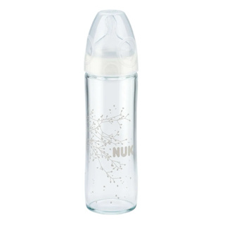 NUK輕寬口徑玻璃奶瓶240ml-附2號中圓洞矽膠奶嘴6-18m
