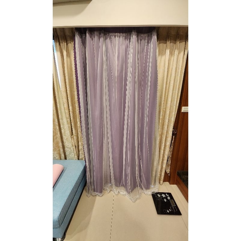 紫色窗簾 紗窗簾 雙層窗簾 客廳窗簾 臥室窗簾