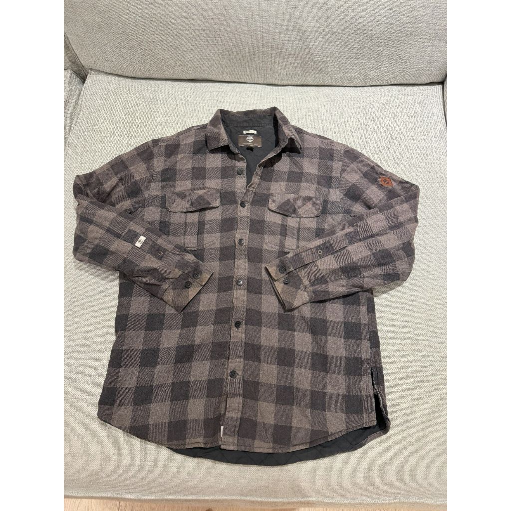 [PT二手衣物] Timberland 鋪棉外套 格紋 SIZE L 咖啡棕