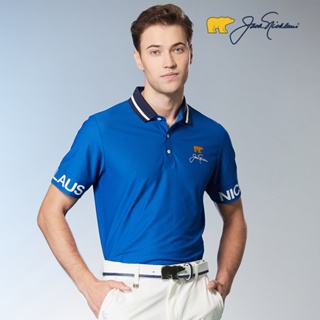 金熊GOLF男款吸濕排汗彈性POLO衫/高爾夫球衫(藍)