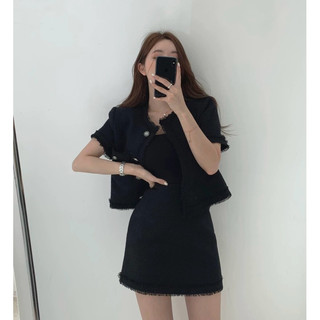 [套裝］🇰🇷小香風短外套+小香風短裙