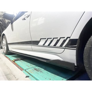 TOYOTA AURIS 一體式 230cm 可裁減 鋼琴烤漆黑 汽車 左右側裙 左右定風翼 側擾流 側風刀 通用側裙