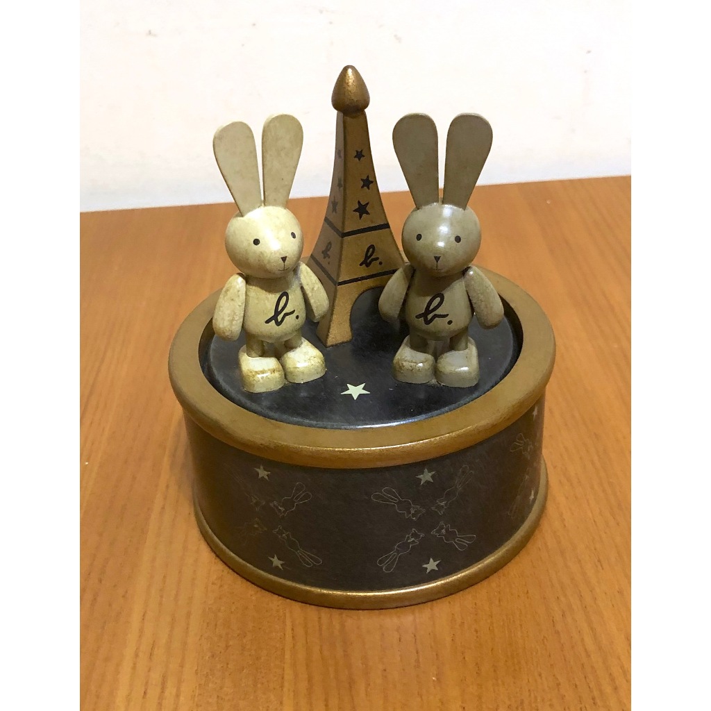 agnes b.  小b 限量 巴黎鐵塔 小兔兔 Logo 木製音樂盒