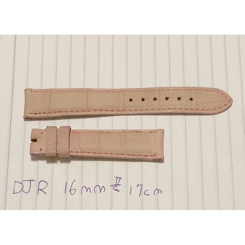 出清限定優惠 DJR 瑞士錶 牛皮壓紋粉紅色錶帶-16mm