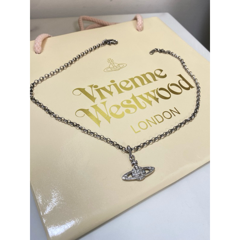 Vivienne Westwood 百貨正品 二手項鍊🇬🇧 銀色經典款土星項鍊