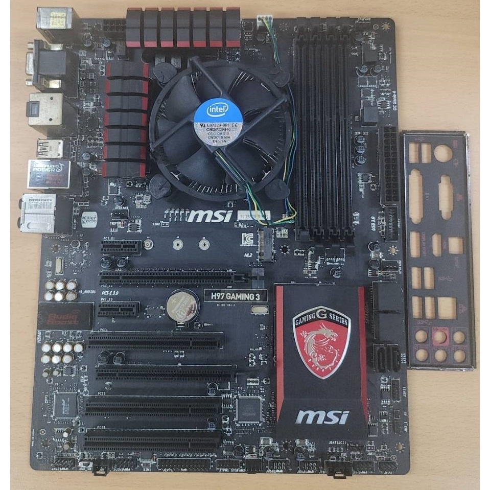 MSI-H97 GAMING3 主機板，INTEL Xeon E3-1231 V3- 3.4G，附檔板，INTEL風扇