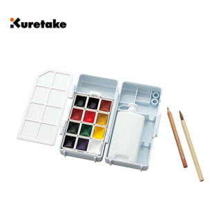 【阿翔小舖】『Kuretake 日本吳竹』吳竹 透明水彩袖珍寫生盒 12色/特價🉐️$810