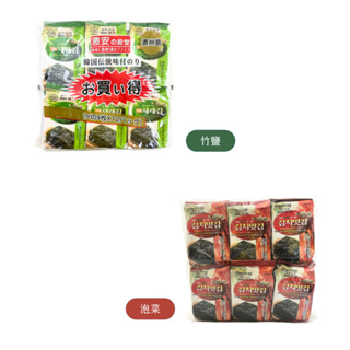 韓國 熱銷 12入袋裝 激安殿堂 海苔 竹鹽 54g / 泡菜 48g