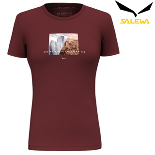 Salewa Pure Design Dry T-Shirt 女款 短袖印花T恤 28810 1570 暗紅