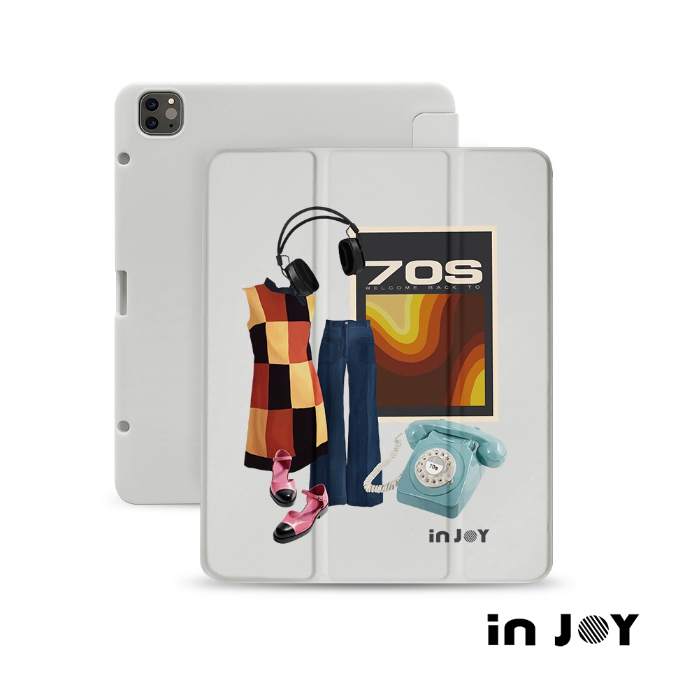 INJOY｜iPad case 12.9/Air4/iPad 8/mini 5 嬉皮70年代 附筆槽平板保護套