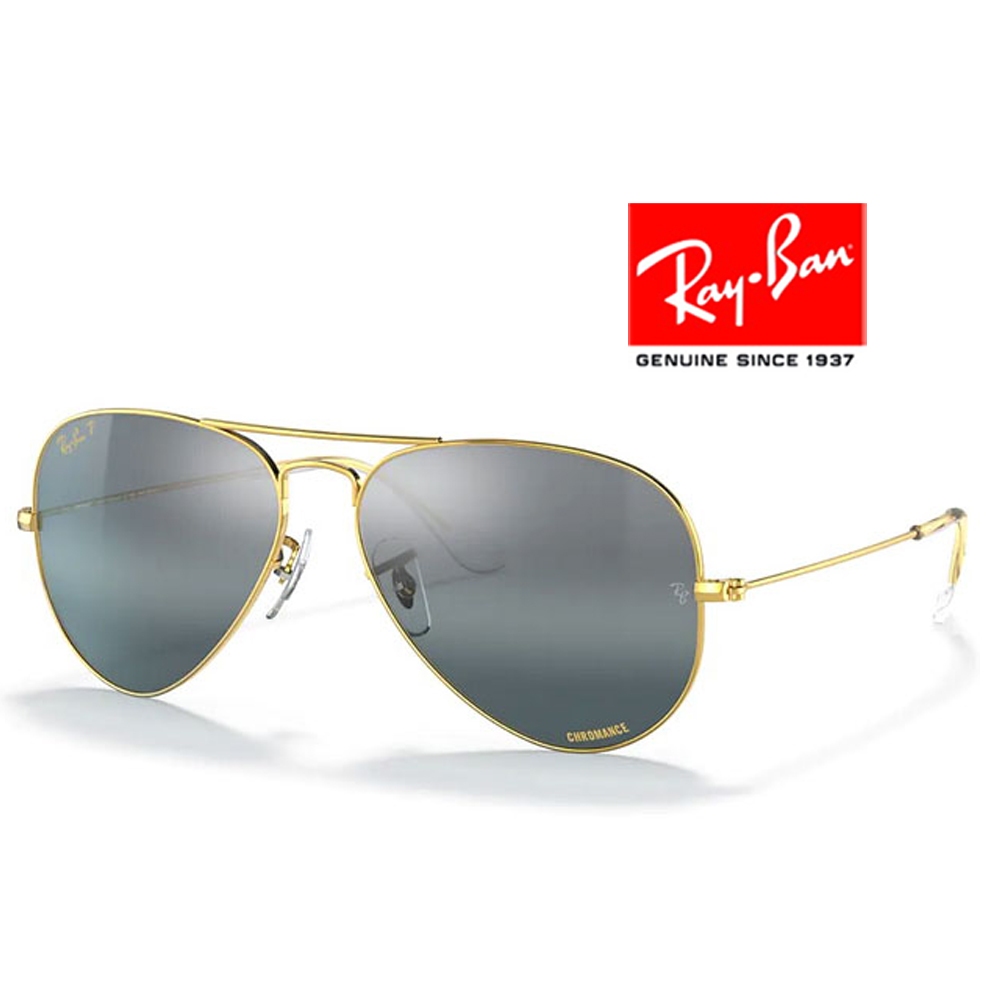 【原廠公司貨】RayBan 頂規經典飛官 康目色偏光太陽眼鏡 RB3025 9196/G6 58mm金框水銀灰綠偏光鏡片