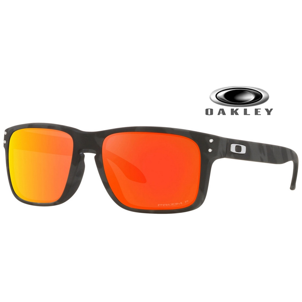 【原廠公司貨】Oakley HOLBROOK A 亞洲版輕量偏光太陽眼鏡 OO9244 56 霧灰迷彩框水銀鍍膜偏光鏡片