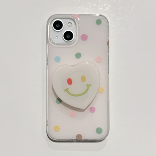 雙層IMD-彩色波點和愛心支架 iphone 15/14/13手機殼