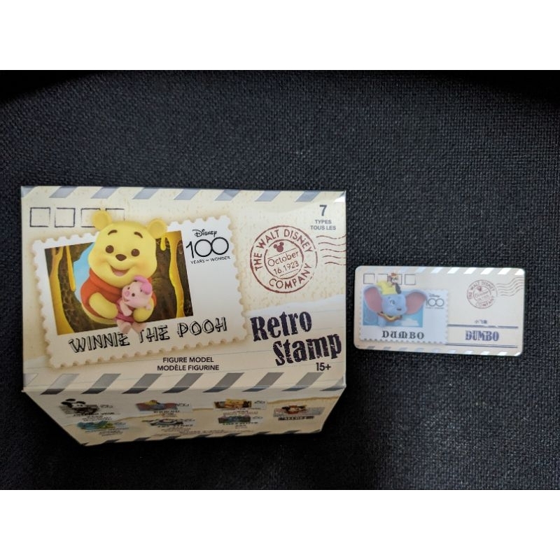 名創優品 迪士尼 100周年復古郵票 小飛象 盒玩