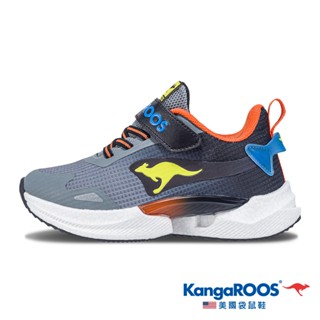 【KangaROOS 美國袋鼠鞋】童鞋 TRITIUM 太空科技輕量童鞋 透氣支撐 漸層色系 (灰/黑-KK41508)
