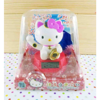 Hello Kitty 凱蒂貓~招財貓太陽能擺飾 共兩色