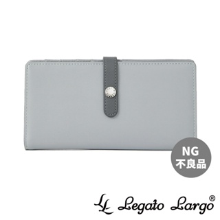 Legato Largo Lusso 氣質輕薄皮帶釦長夾 灰藍色 (LJ-V0012-BGY) 不良品