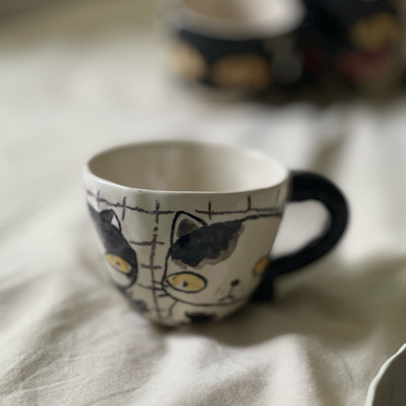 Nice little clay ｜貓咪杯｜陶瓷杯子｜貓奴必買｜泰國曼谷手工製作｜可樂貓