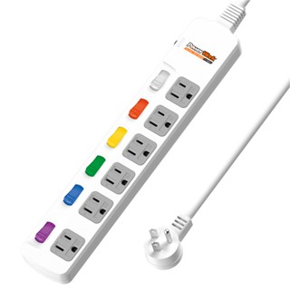 動力工廠〈福利品 全新〉3p延長線 6切6座 1.8米 (ct-3667彩色)