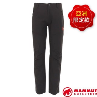 【MAMMUT 長毛象】男 機能彈性透氣快乾防潑水長褲 Trekkers 3.0 SO Pants 黑 00413