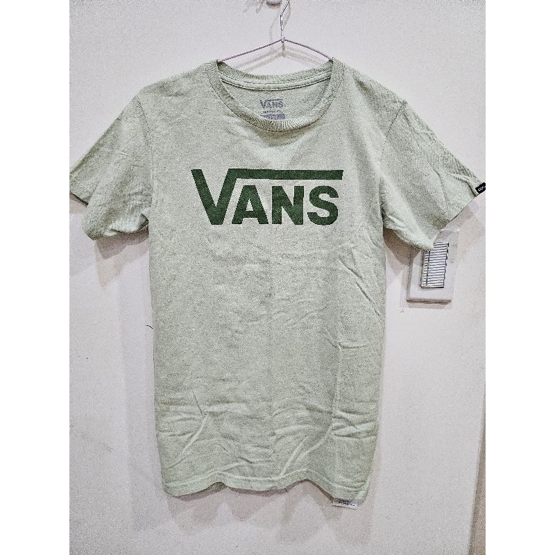Vans經典字母T恤短袖短T蘋果綠淺綠糖果綠XS