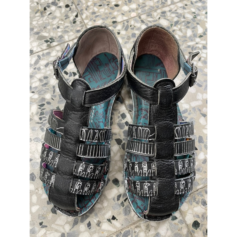 二手 女童 macanna 麥坎納 黑色 涼鞋 埃及風 羅馬鞋 35號 22cm 小尺碼