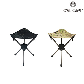 【OWL CAMP】三腳旋轉椅 - 迷彩色 露營椅 折疊椅 摺疊椅 小凳 登山椅 露營凳 釣魚椅 烤肉椅 腳托