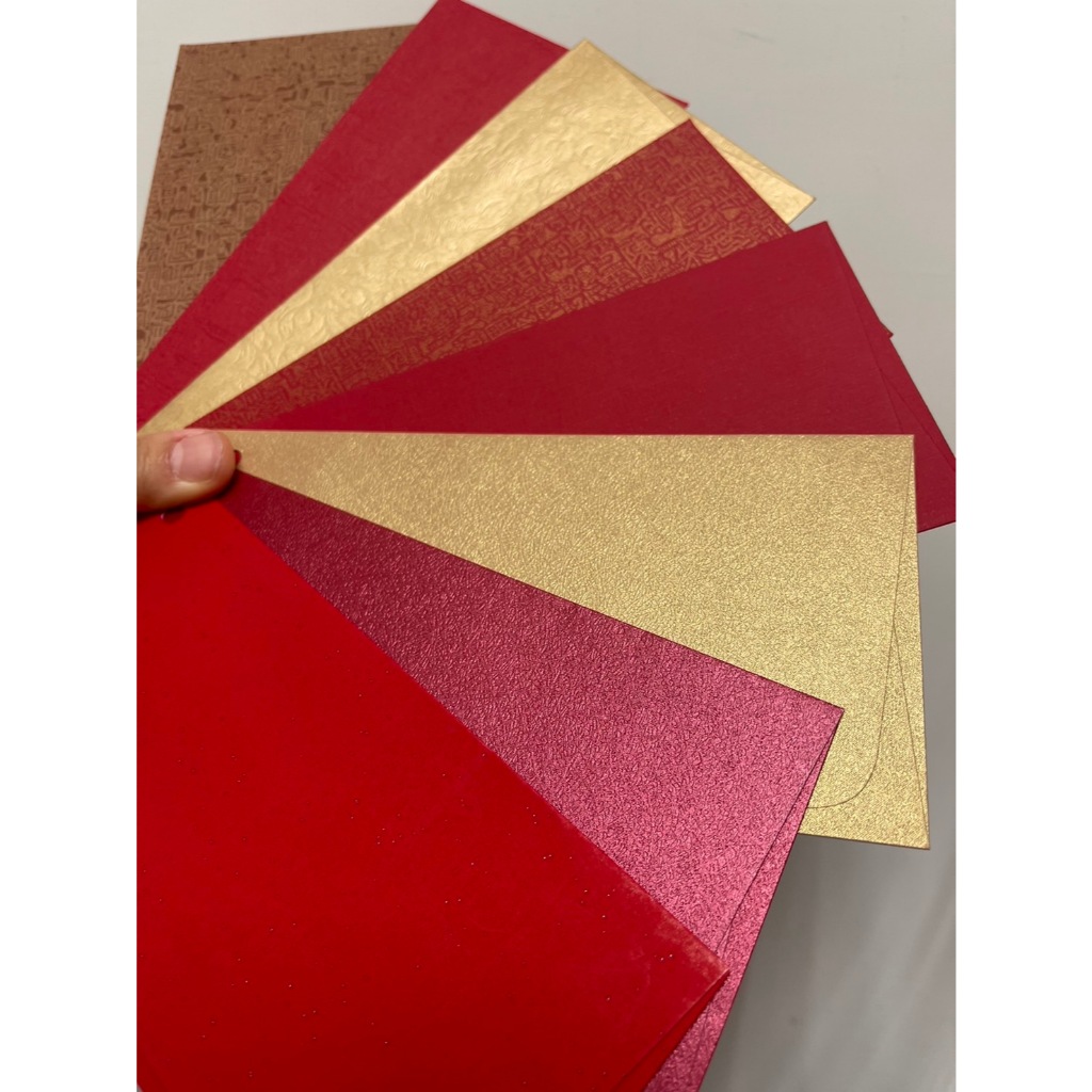 Fion｜橫式美術紙紅包袋-10個-紅包/空白紅包袋/金色紅包袋/紅色紅包袋/高級紅包袋/皮包型紅包袋
