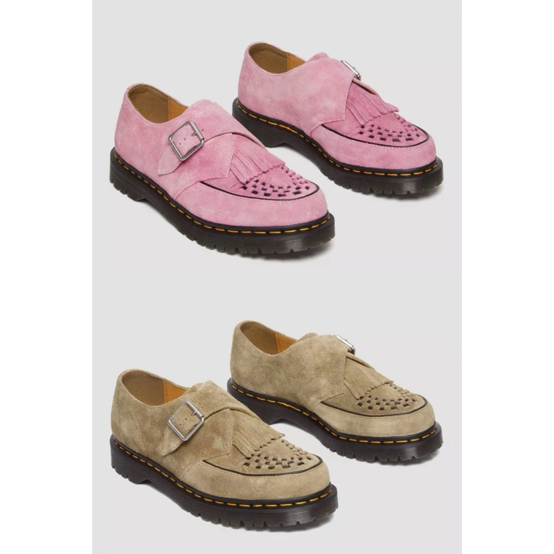 預購｜Dr.Martens RAMSEY Creeper 麂皮 流蘇 沙色 粉色 編織 孟克鞋 馬丁鞋 馬汀