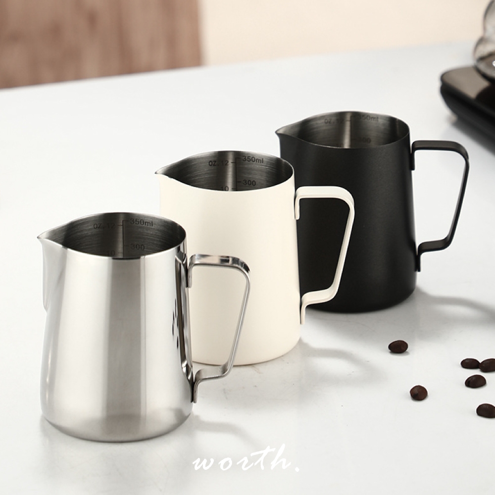 渥思 304不鏽鋼拉花杯 帶刻度 350ml 600ml 咖啡拉花杯 奶泡杯 拉花壺 鋼杯