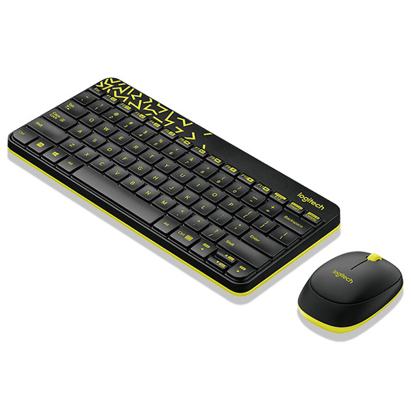 iCShop MK240 NANO 無線鍵盤滑鼠組合(黑色/黃綠色) 無線鍵鼠 羅技 368070100171