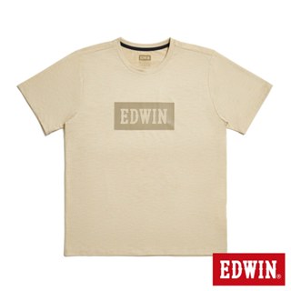 EDWIN 男款 涼爽系列 經典印花短袖T恤(淺卡其)