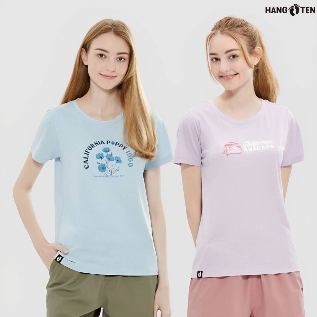 Hang Ten女裝-REGULAR FIT竹節棉國家公園系列印花短袖T恤(多款選)