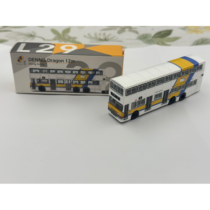 Tiny 香港 L29 #35 丹尼士巨龍 12米 三門 大嘴鳥貨運公司款 巴士 公車 雙層巴士 合金模型車 品項如圖