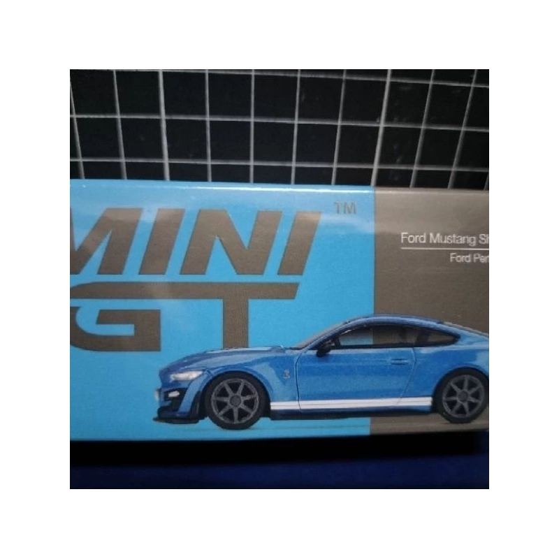 Mini GT 268 Ford野馬Mustang Shelby GT500絕版經典藍附膠盒