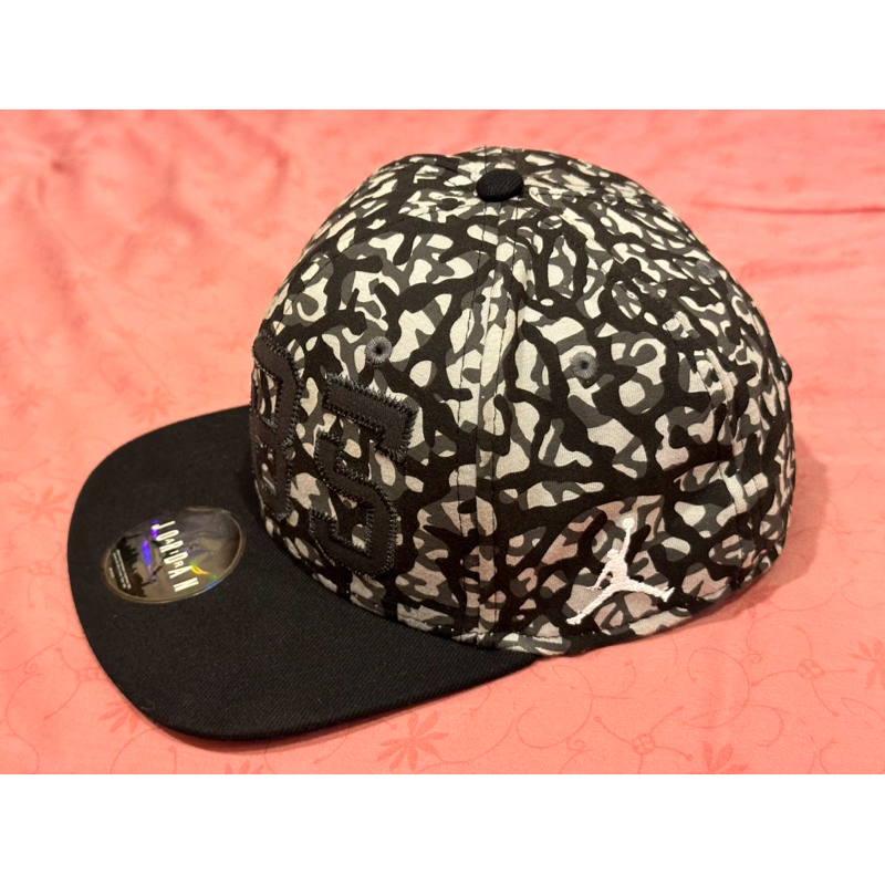 [售]Nike 棒球帽 Jordan Ele Camo Snapback 1985 迷彩 爆裂紋 黑白灰