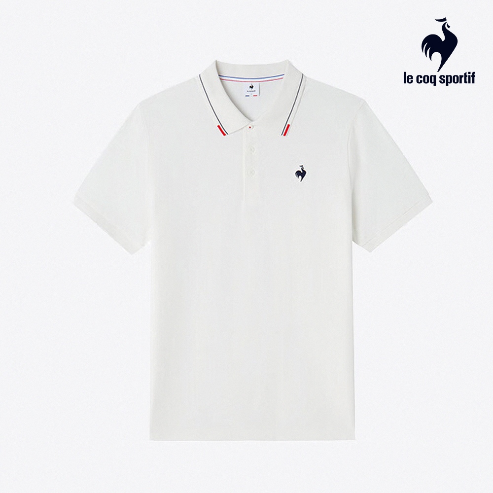 【LE COQ SPORTIF 法國公雞】休閒經典短袖POLO衫-男款-白色-LYT21341