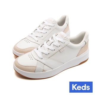 【Keds】THE COURT 復古時尚皮革運動風鞋款-白 (9243W123400)